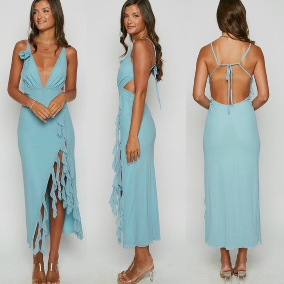 NWT Beginning Boutique Kalani Blue Maxi Dress Size 4 - Picture 1 of 10